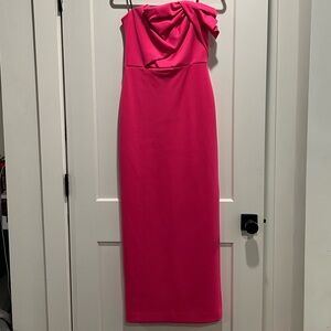 Black Halo Strapless Fuchsia Dress